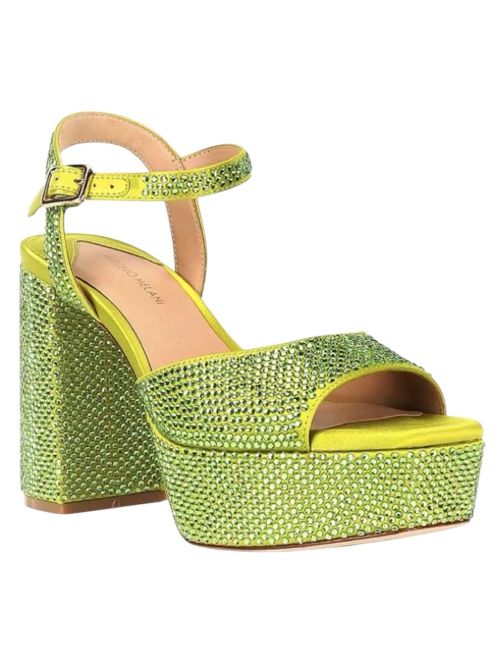 Antonio Melani Rhinestone Embellished Satin Platform Dress Sandals